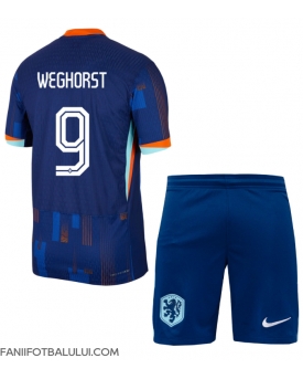 Țările de Jos Wout Weghorst #9 Echipament de Fotbal Replică European 2024 Copii Deplasare (+ Șorturi)